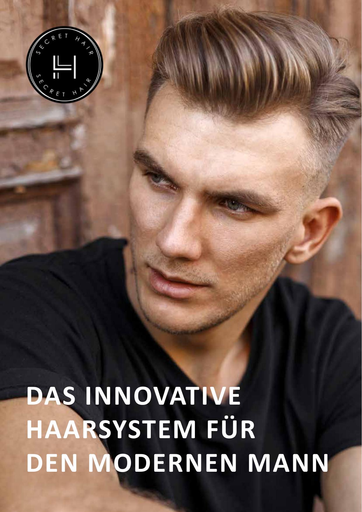 Titelseite des Secret Hair Männer-Katalogs